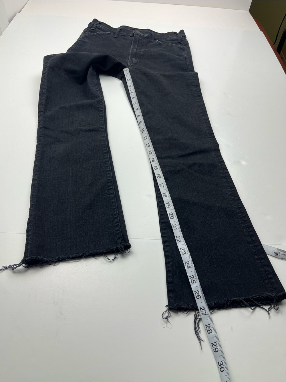 Mother The Hustler Ankle Fray Women's 28 Black Not Guilty Bootcut Denim Jean - Picture 9 of 15